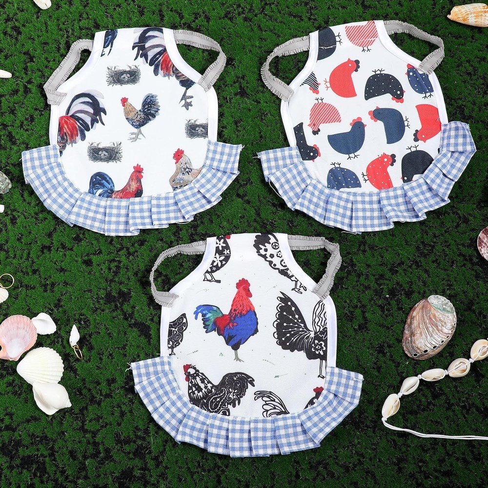 3pc Chicken Saddle Hen Apron Feather Protector Jacket Waterproof Wing Vest Back