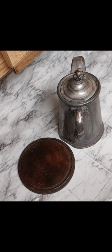 Silver-plated Victorian water pitcher with ice chamber, circa 1870s