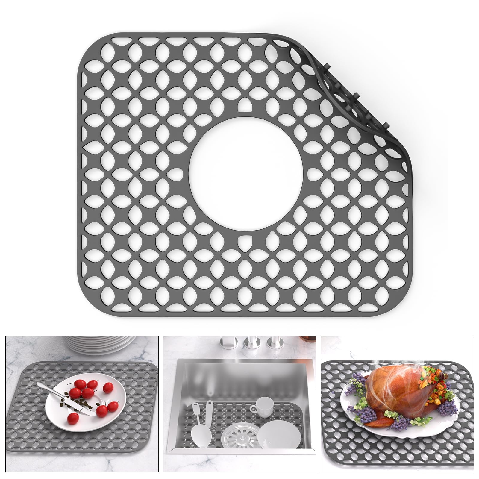 1x Alfombrilla de silicona para fregadero Protector de drenaje de cocina