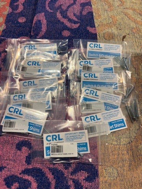 11 each CRL PGP48 Switch and Outlet Shims - Package