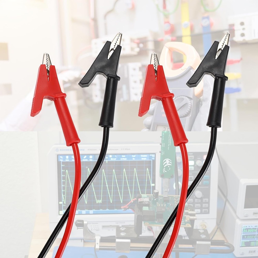 Robust 2-Pack 6.6 Ft Alligator Clips, 1500V Rated Cables for Versatile Testing