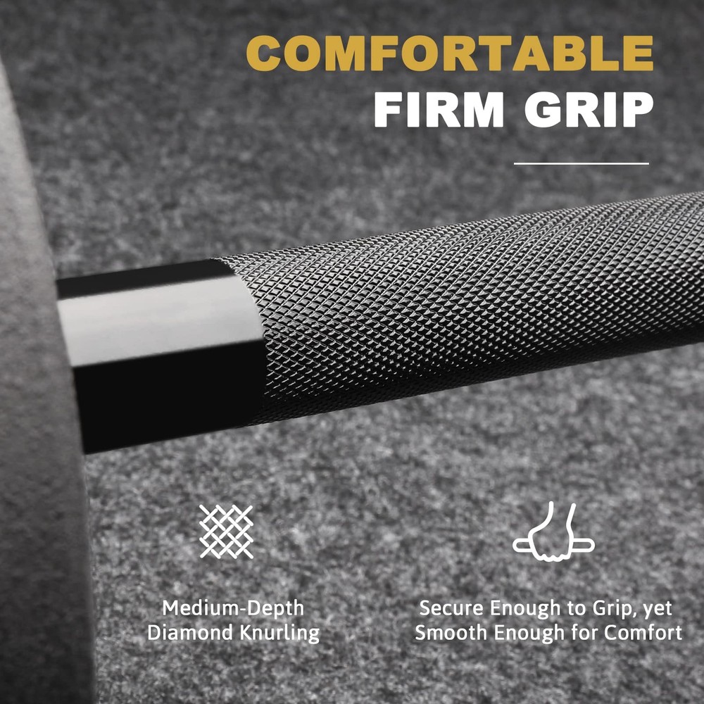 Premium 4ft Barbell (Black E-coating, 4FT, 500LBS)