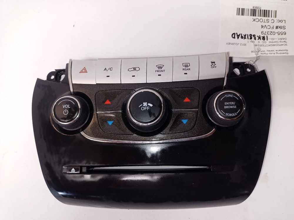 Dash Temperature Control from 2012 Dodge Journey 12209108