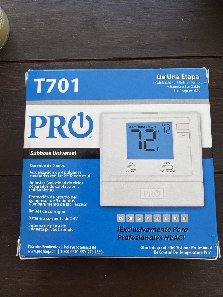 Pro1 T701 Thermostat White Non-Programmable Low Voltage New