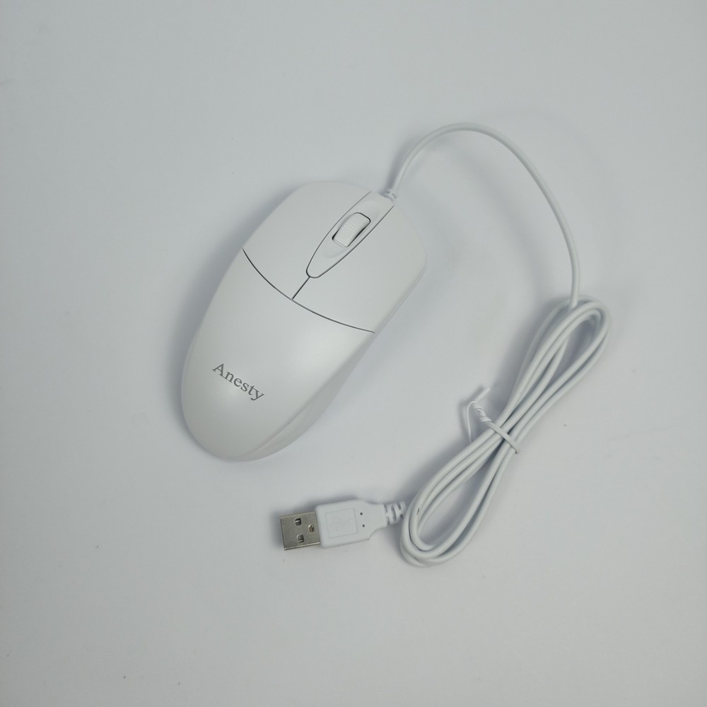 Anesty Wired Computer Mouse Computer Peripherals, USB Mouse with 1000 DPI, White