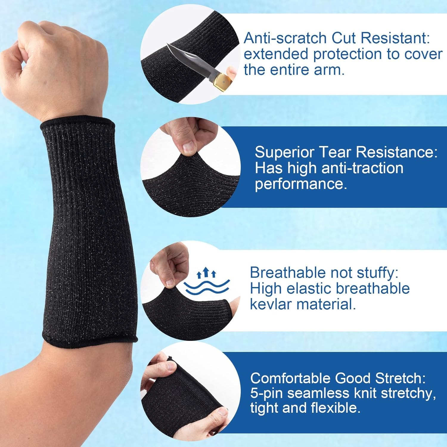 Cut Resistant Sleeves for Arm Protection, Bite-Proof Forearm Protector, Gardenin