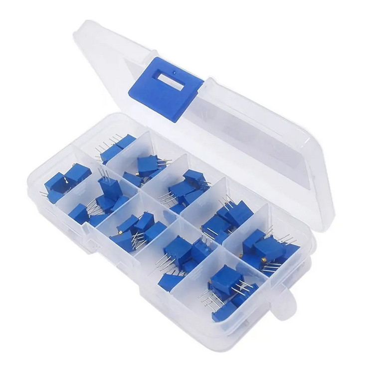 3296W Variable Resistor Kit - Multi-Turn Trimmer Potentiometer with Box