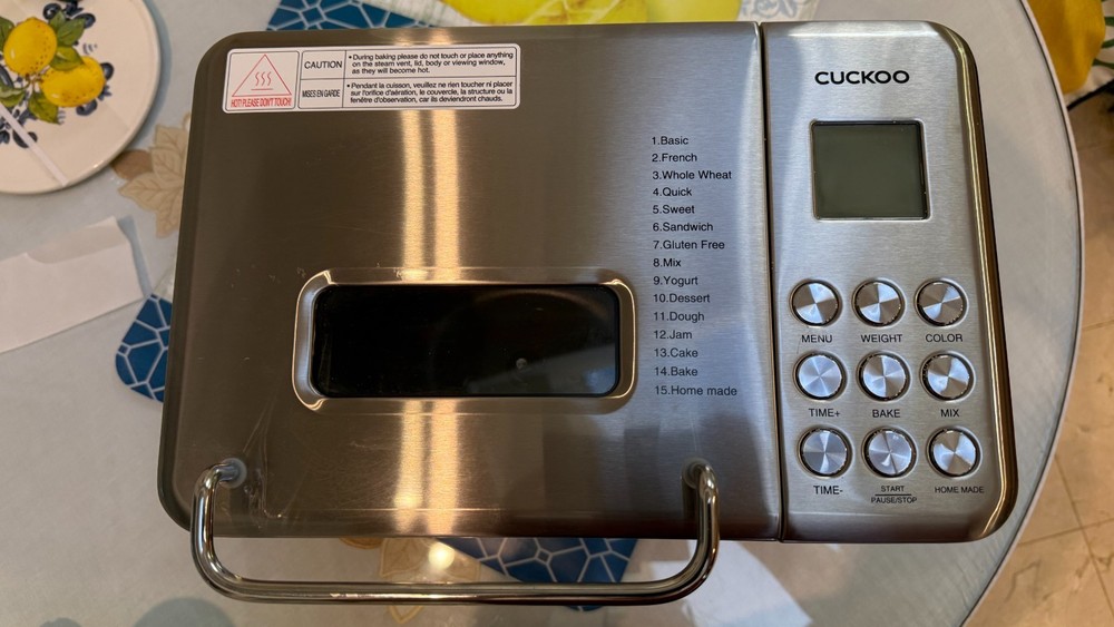 CUCKOO CBM-AAB101S 2 Lb Multi-Functional Bread Maker – 15 Menu Options