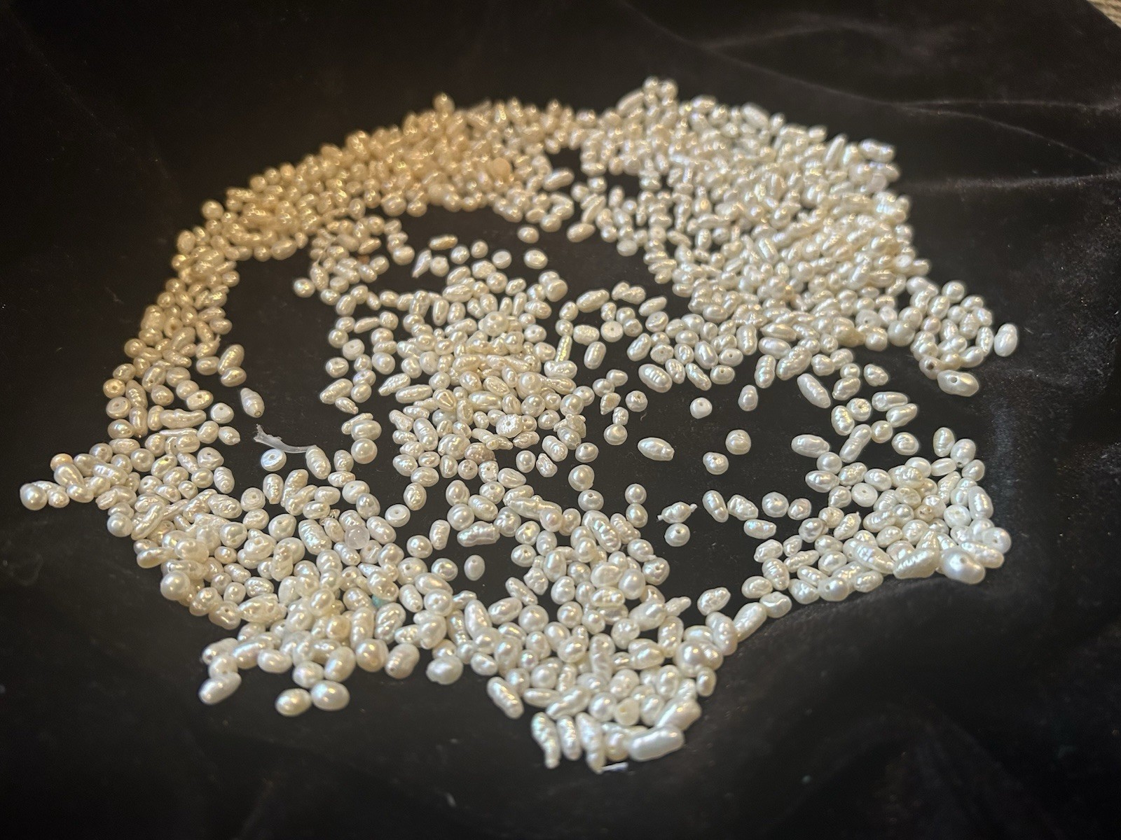 100 VINTAGE GENUINE FRESHWATER BIWA NATURAL PEARL RICE BAROQUE BEADS FREE SHIP