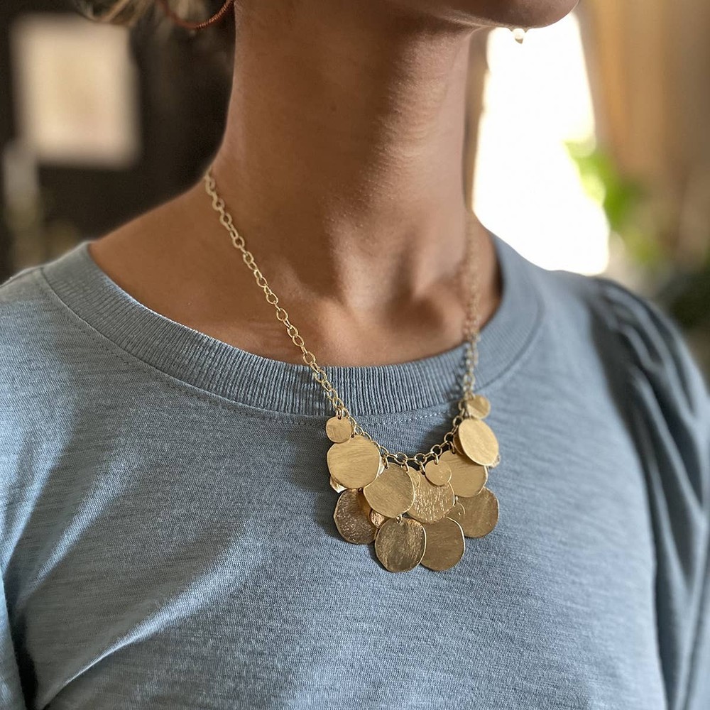 Cascading Disc Necklace - Gold
