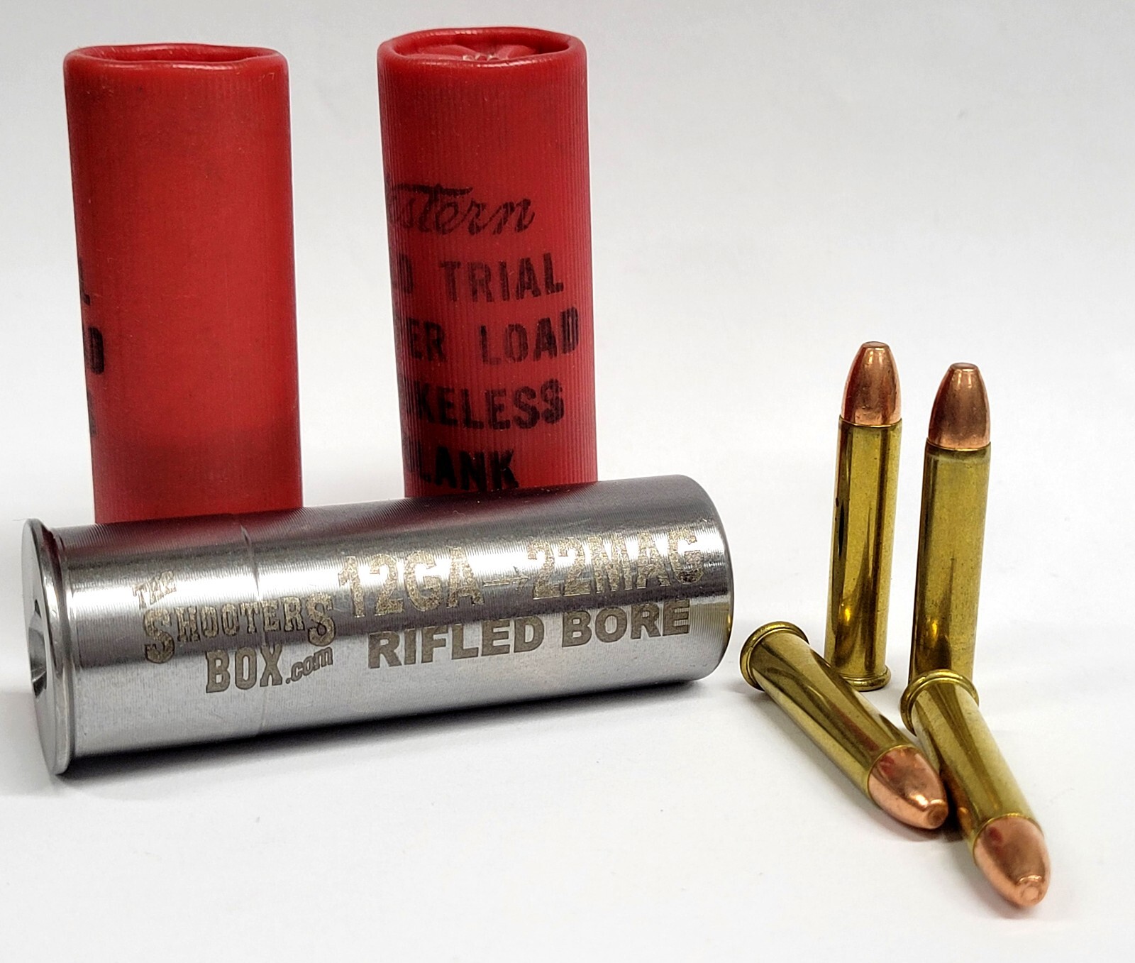 12GA to 22 Magnum RIFLED BORE - Shotgun Adapter - Stainless - Free Ship & Case!