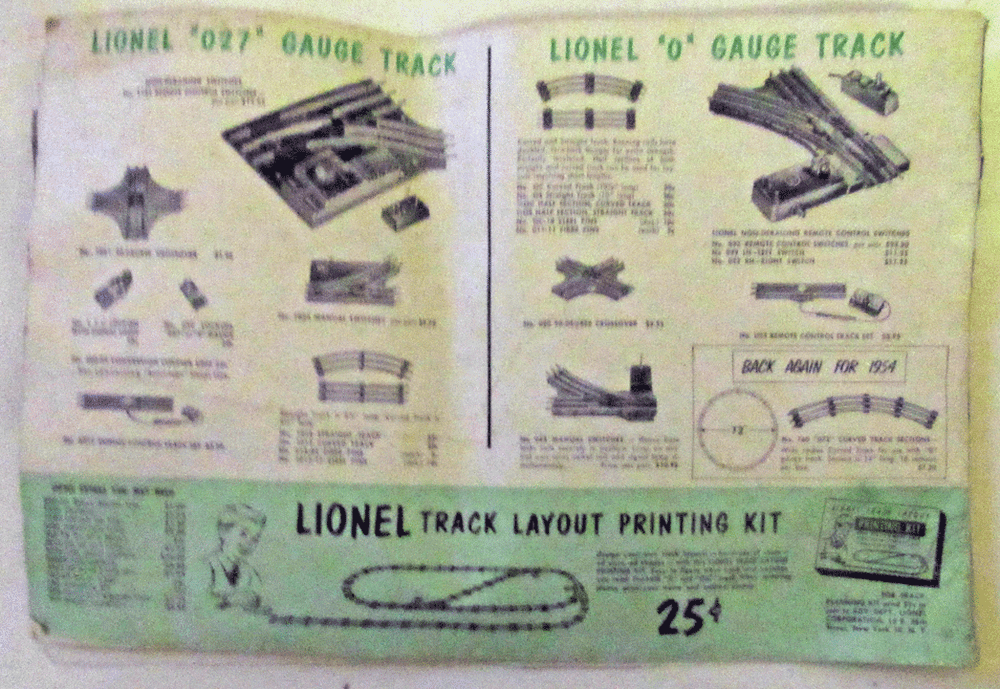 1954 LIONEL TRAIN CATALOG
