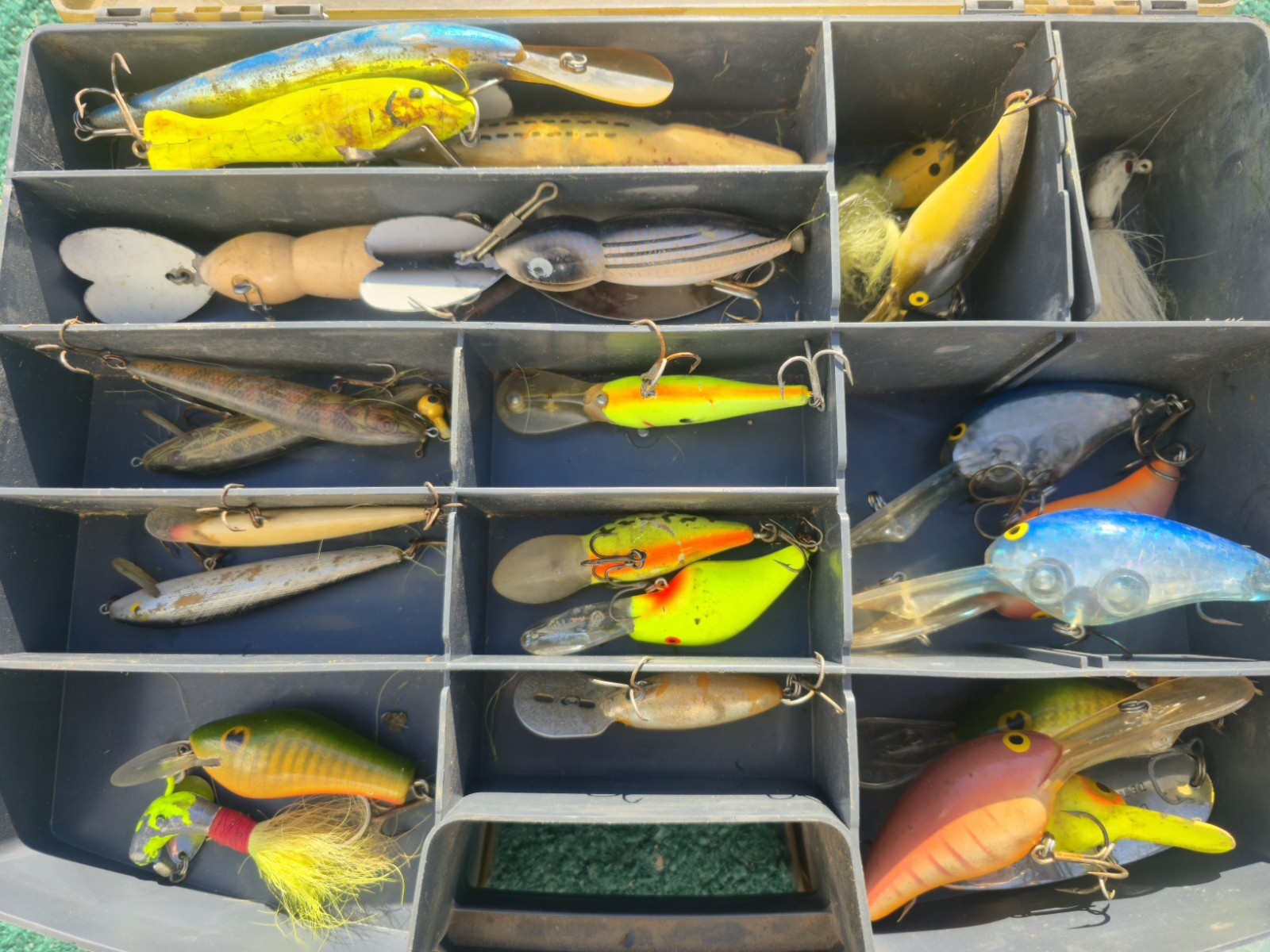 Fishing Tackle Lot Rapala Crankbaits, Worms, Hooks, New & Used Some New Vintage