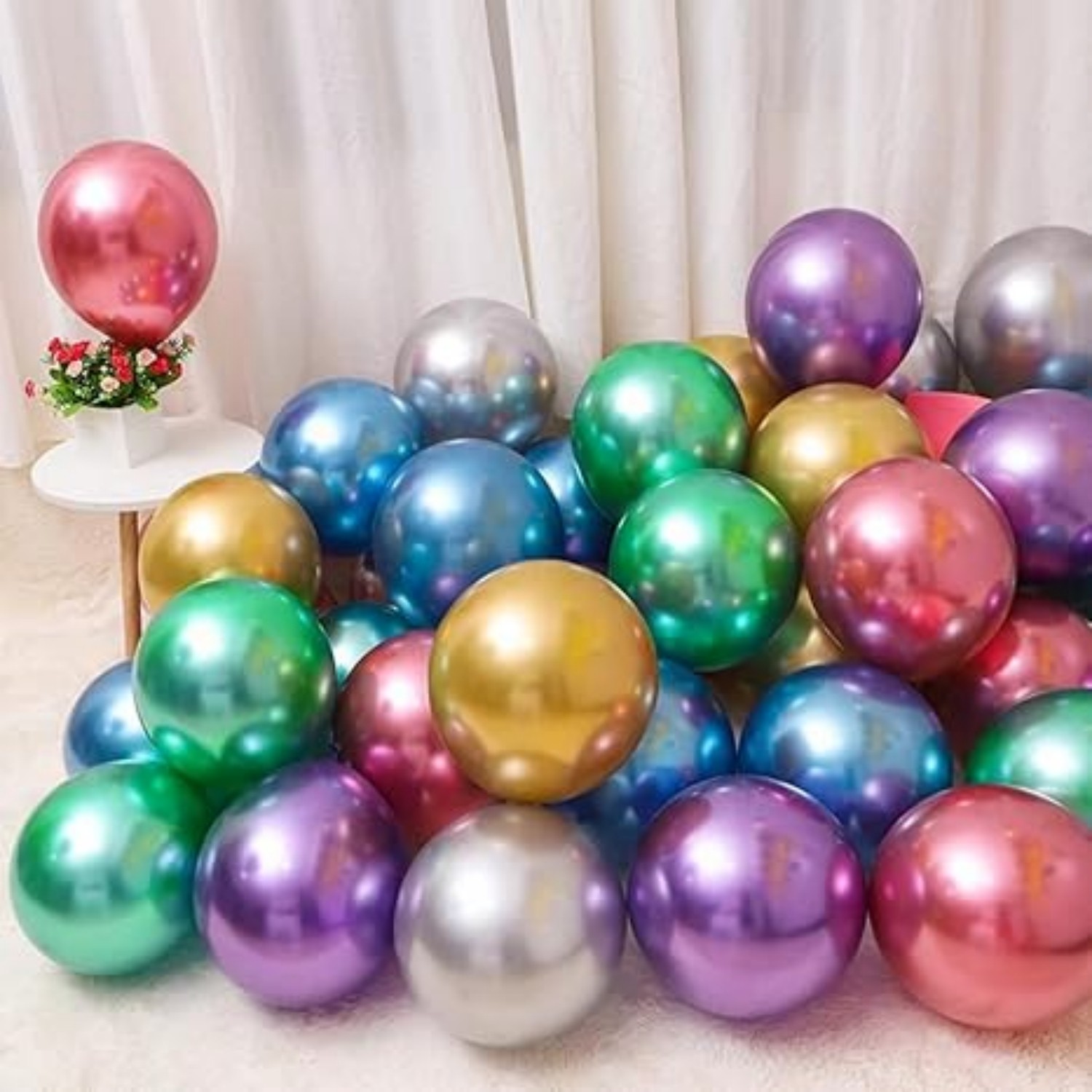 50pcs Rainbow Balloons 12" Latex Colorful Balloons for Birthday Wedding Party