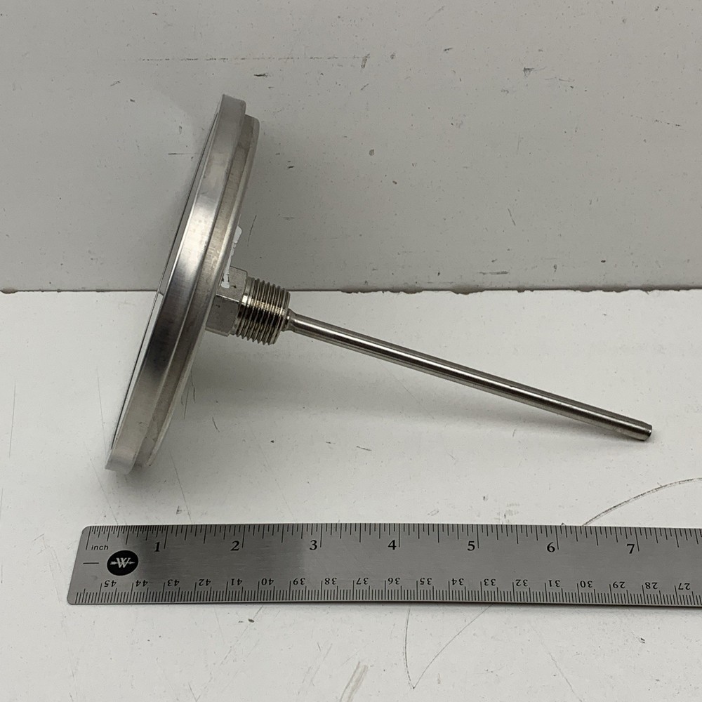 Ashcroft Temperature Gauge 0–50°C Thermometer Threaded Insert, 6" Stem, 5" Face