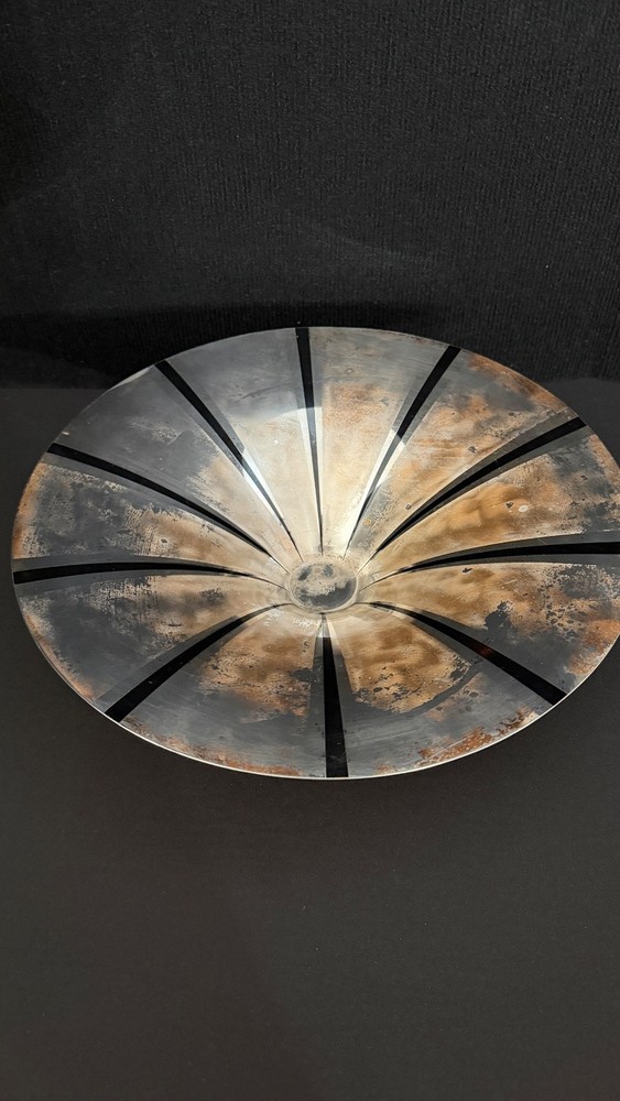 Vtg WMF Ikora Art Nouveau Deco 14" Fruit Bowl Germany EP Brass Silverplate MCM