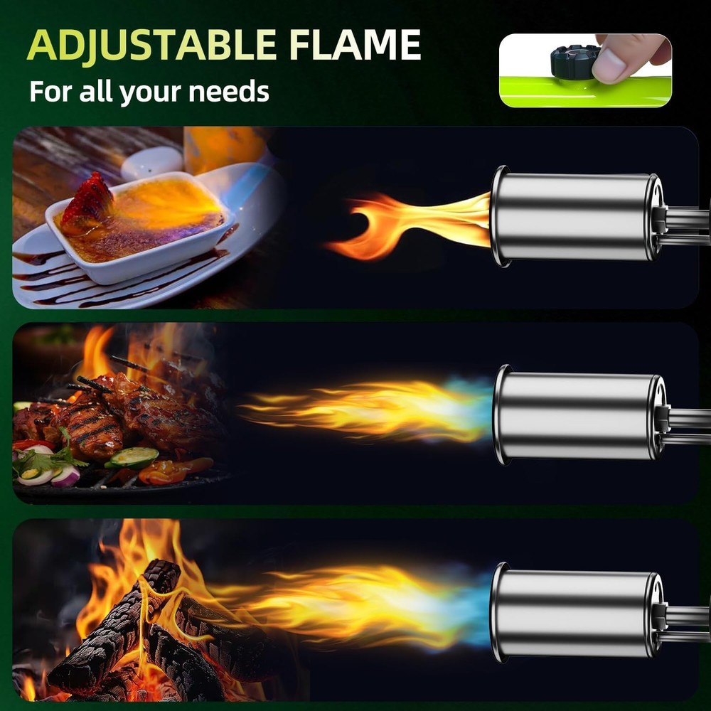 Powerful Propane Torch,Kitchen Cooking Torch With One-Touch Max Fire, Charcoa...