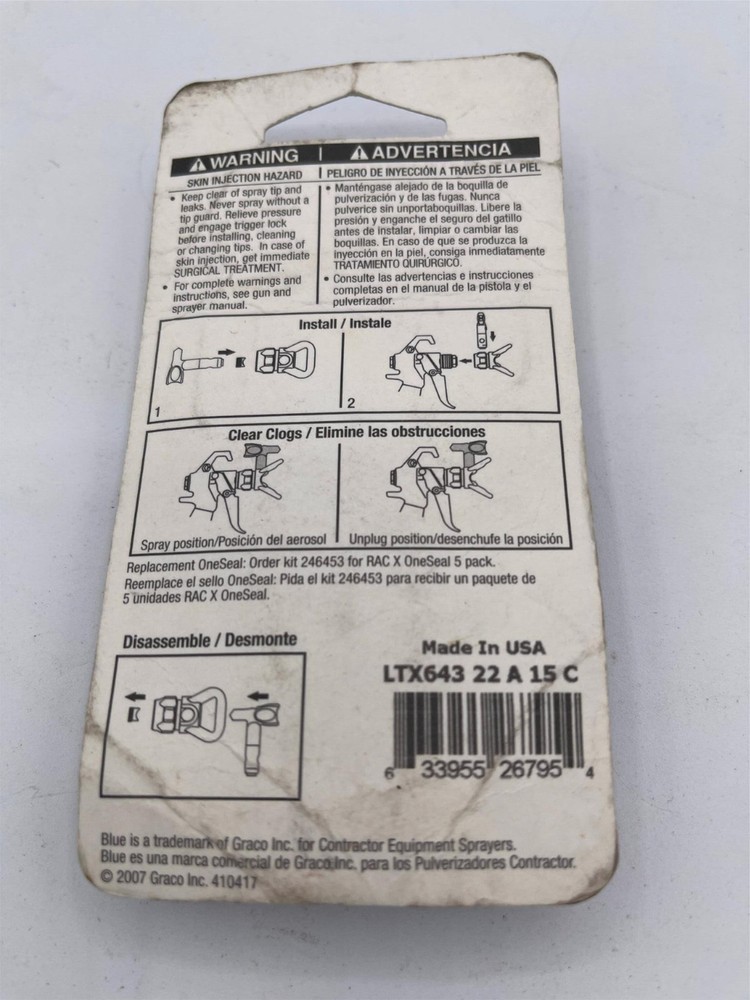 New, Graco RAC X Switch Tip LTX643