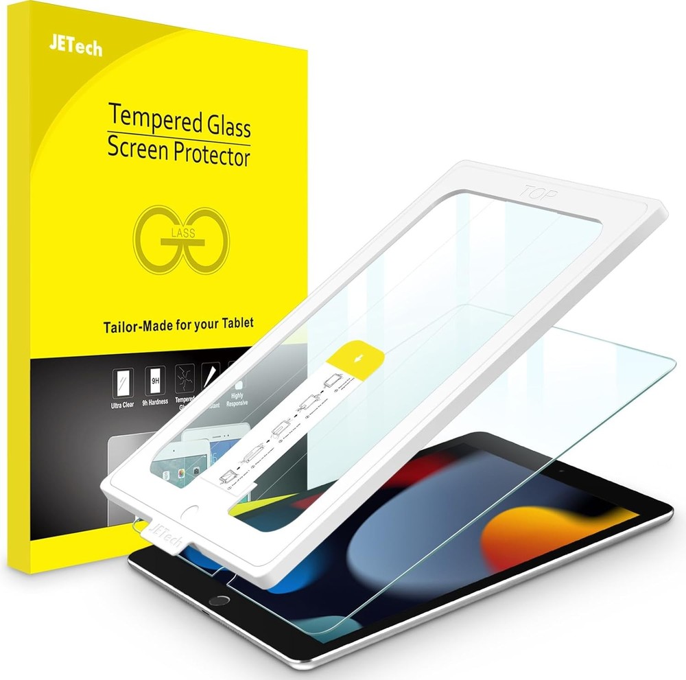 One Touch Install Screen Protector for iPad 10.2-Inch, Tempered