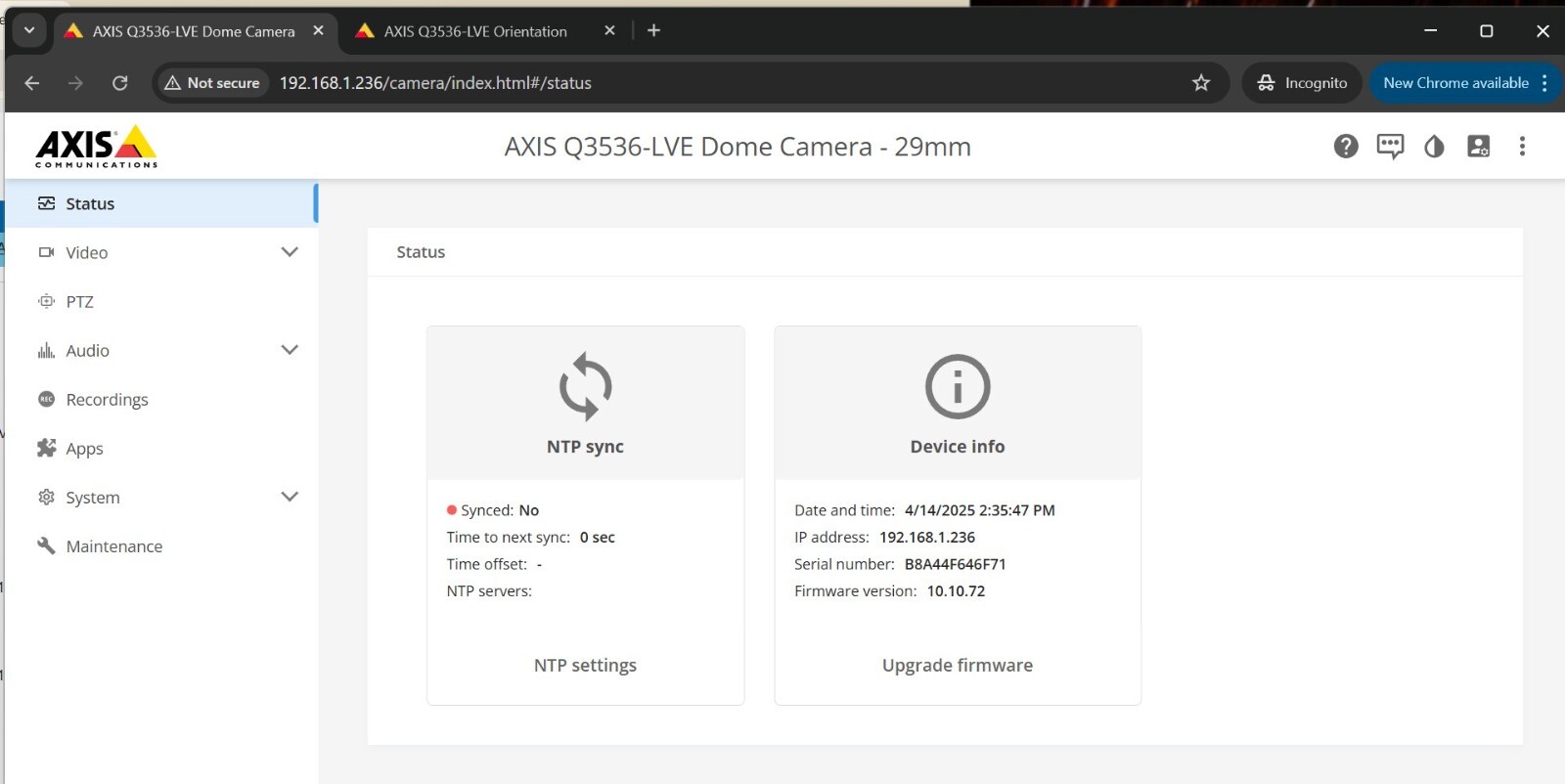 Axis Q3536-LVE 4MP Dome Camera 29mm Lightfinder Forensic WDR Deep Learning [CTD]