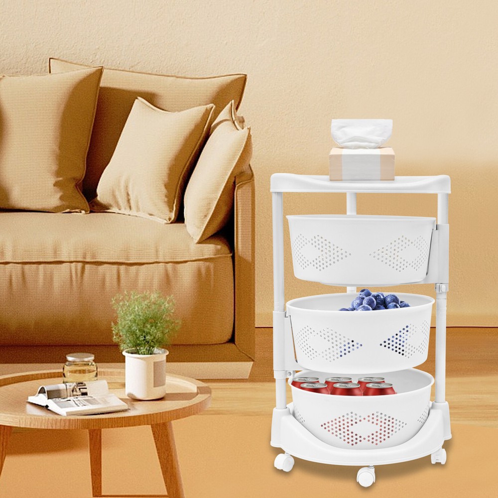 Multi-Layer Vegetable Rotating Basket Rack Fruit Snack Storage Kitchen Organizer