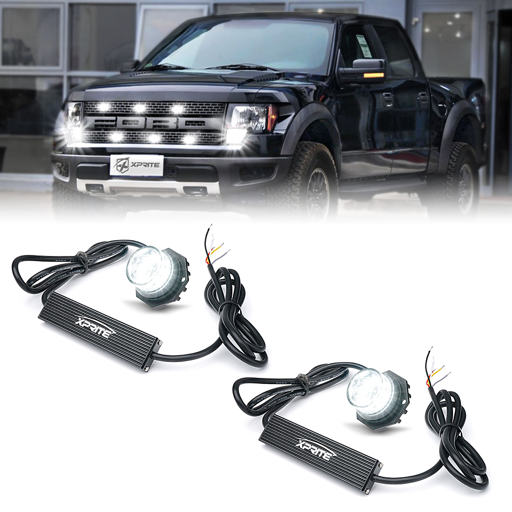 1/2PCS LED Hide-A-Way Headlight Hazard Strobe Light Replacement Internal Mount