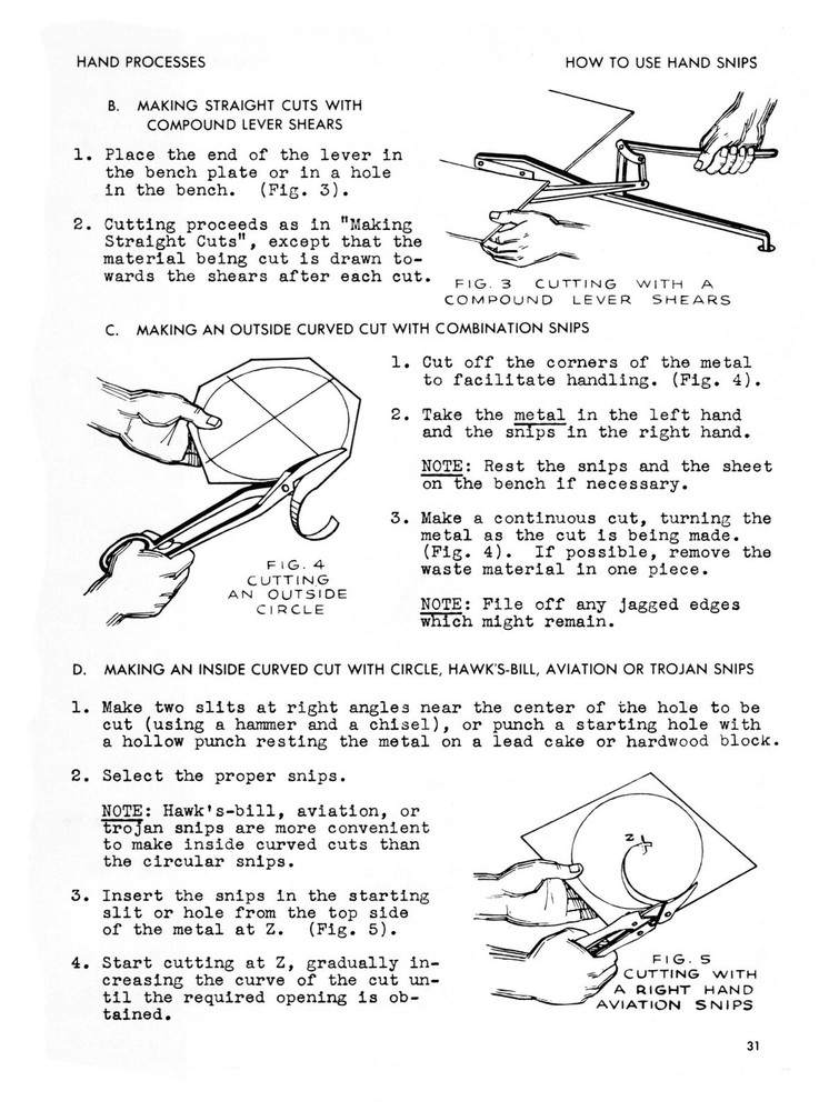 Sheet Metal Working Series Hand Processes Instruction Manual #1323