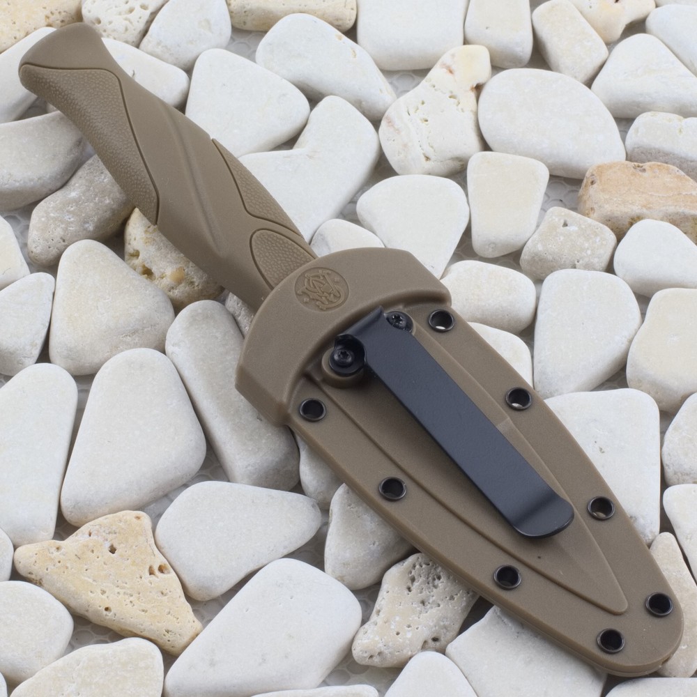 Smith & Wesson S&W Boot Fixed Blade Knife Tan Rubber Handle