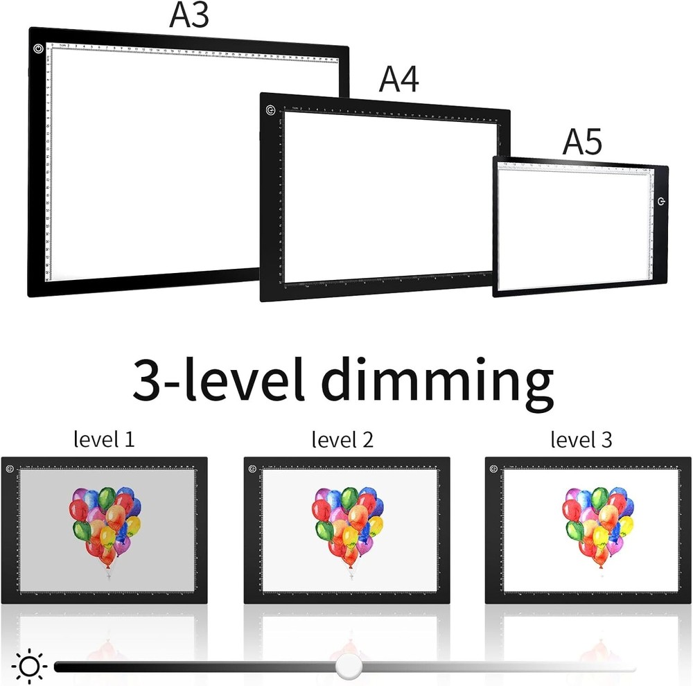 Durable A4 Drawing Light Pad with Adjustable Brightness - Perfect for Sketching