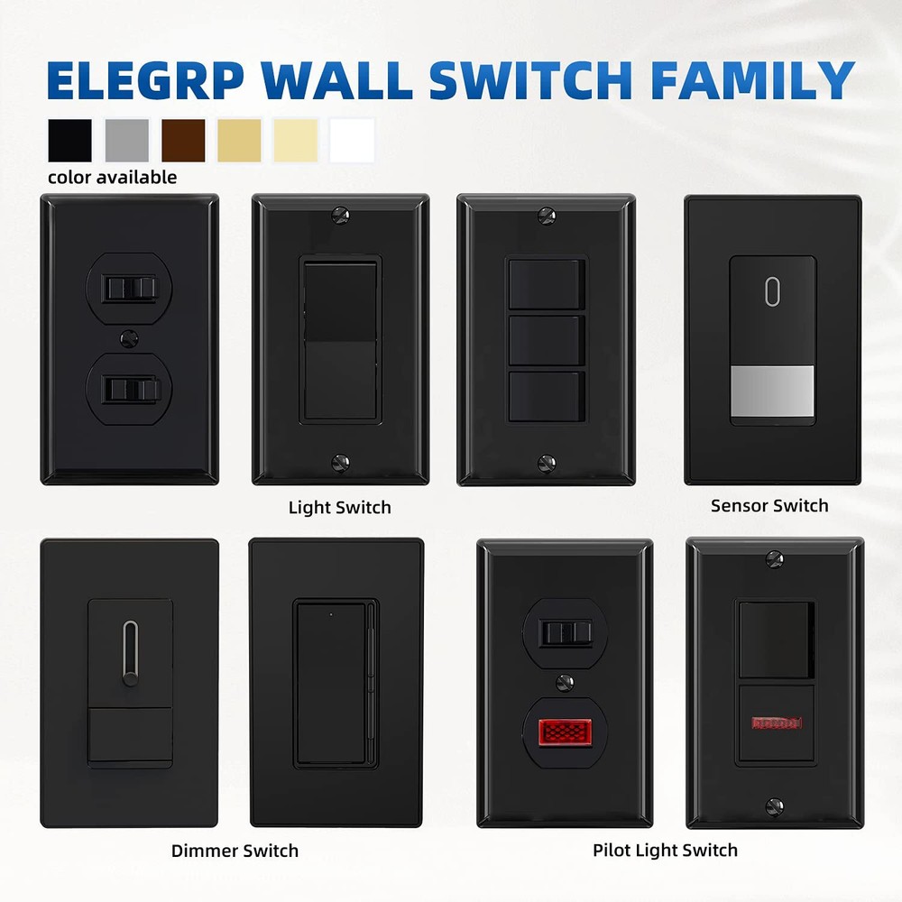 Decorator Triple Rocker Light Switch Electrical Three Single Pole Paddle Switch