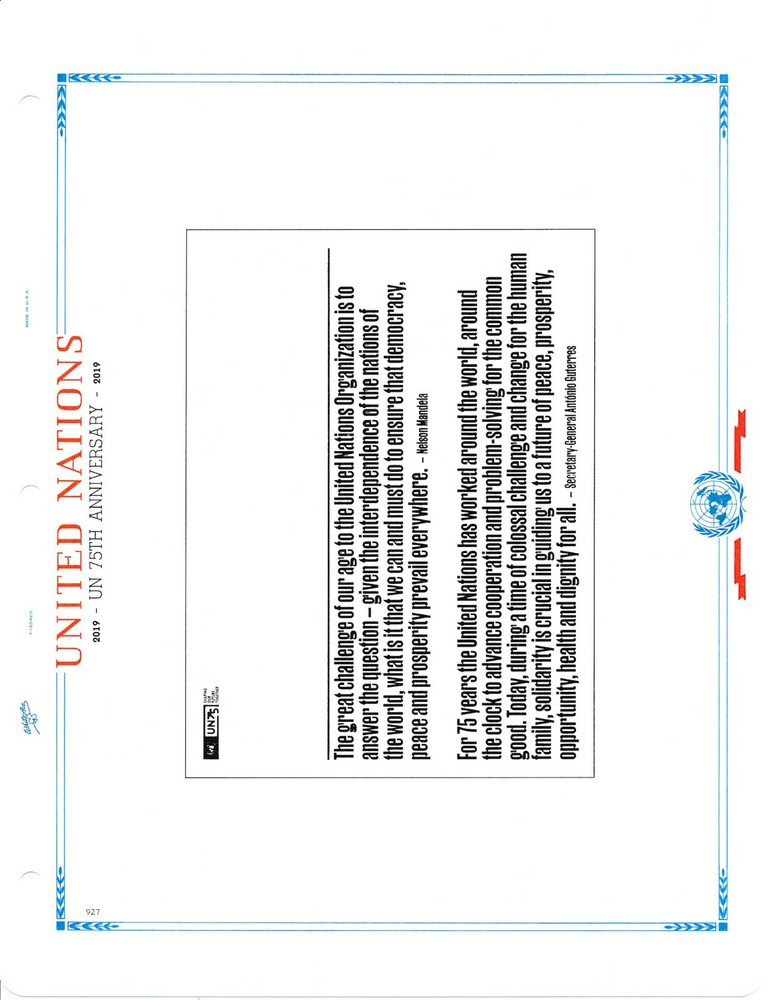 WHITE ACE 2020 United Nations Singles Album Supplement UN-68