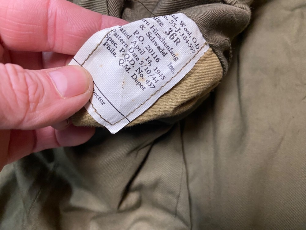 ORIGINAL WWII US ARMY EM NCO M1944 CLASS A IKE JACKET- XSMALL 36R