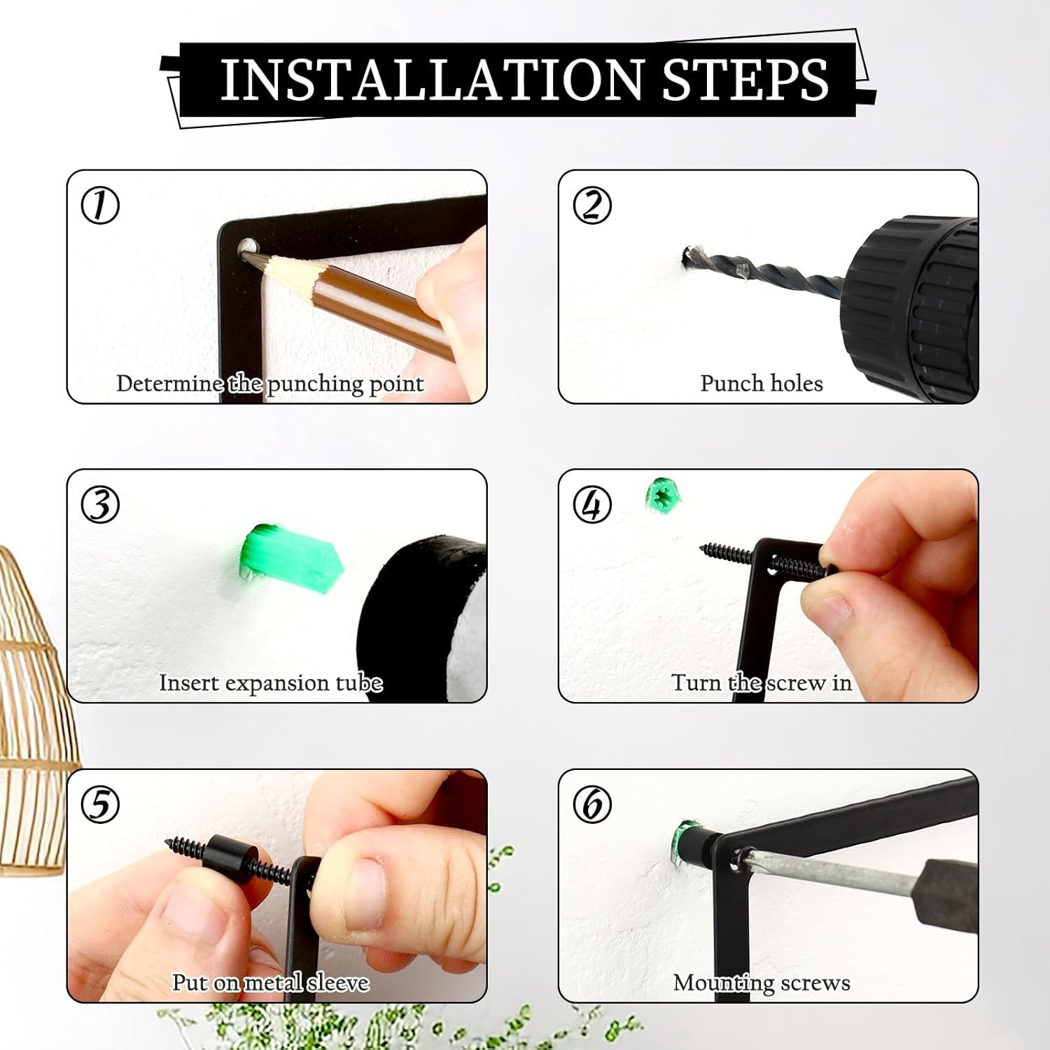 2 Pcs Metal Abstract Wall Art,Modern Geometric Decor (Black, Style 1)