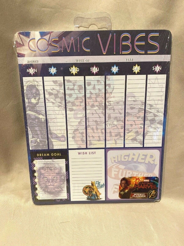 Captain Marvel Weekly Planner Pad NEW