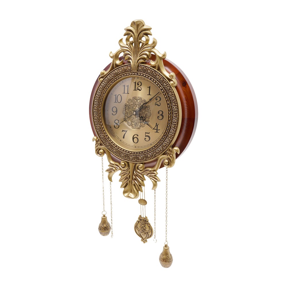 Retro Swinging Pendulum Wall Clock Vintage Wood Processing Wall Clock Wall Decor