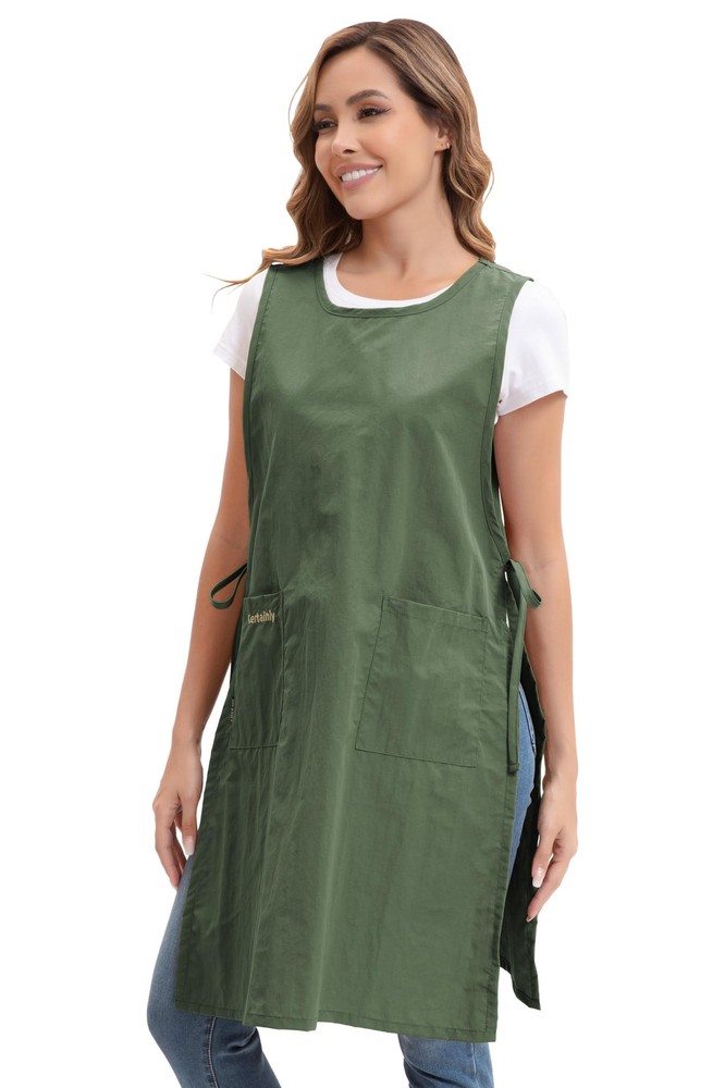 Waterproof Apron Oversize with Pockets Polyester Chef Apron for Cooking Kitch...