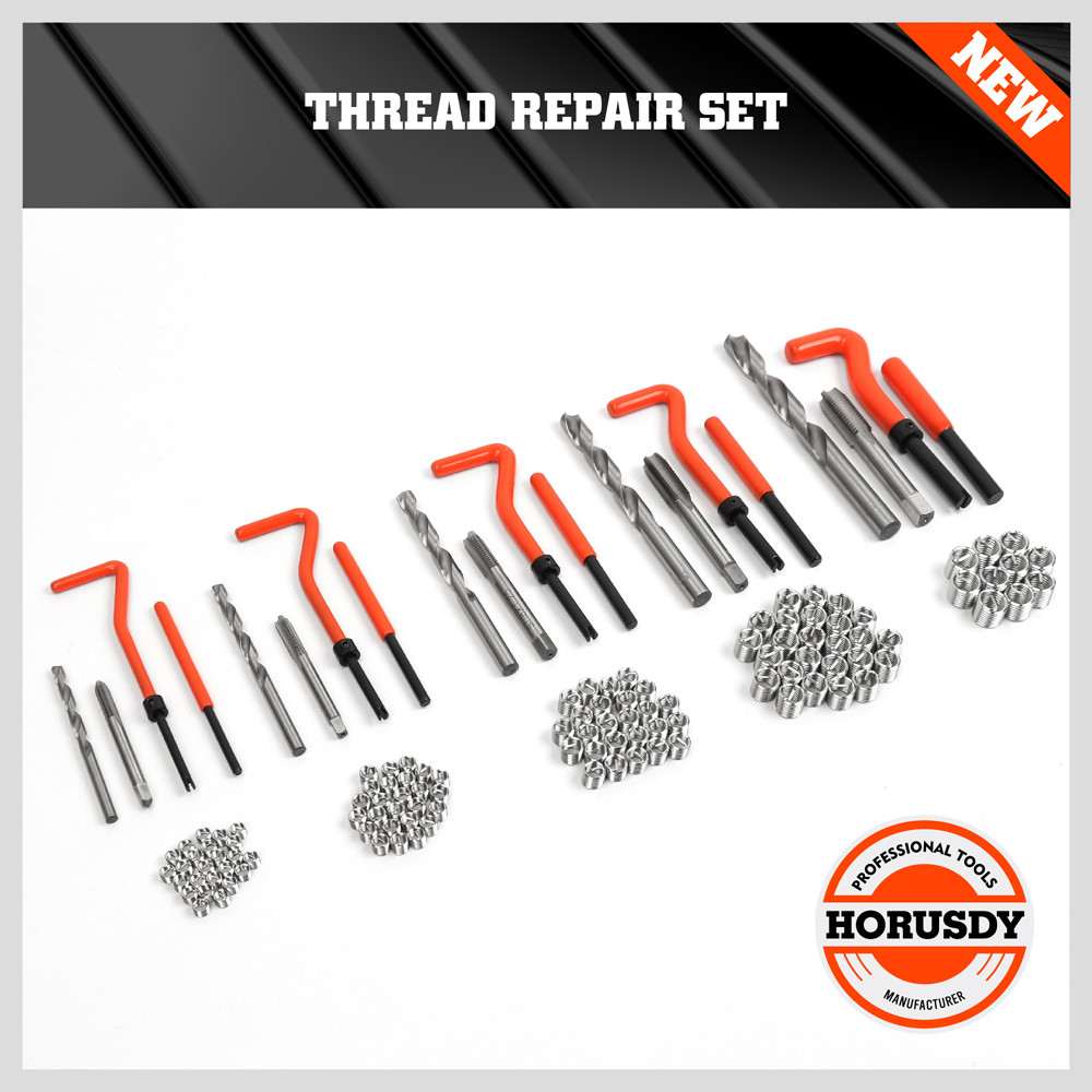 131PCS Helicoil Type Thread Repair Kit rethread Stripped Metric M5 M6 M8 M10 M12