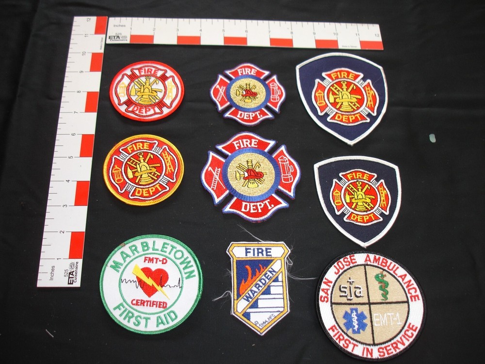 fire department firefighting rescue vintage patch set