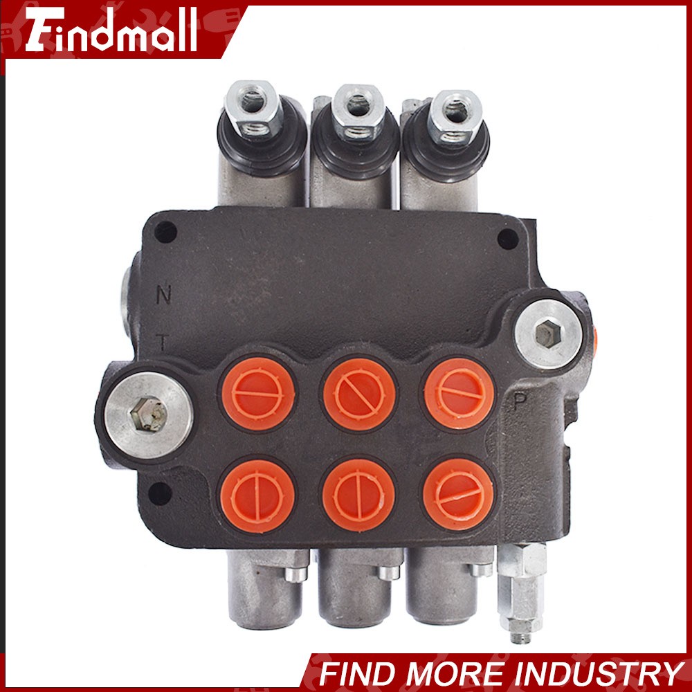 3 Spool 21 GPM Hydraulic Monoblock Double Acting Control Valve SAE Ports NEW