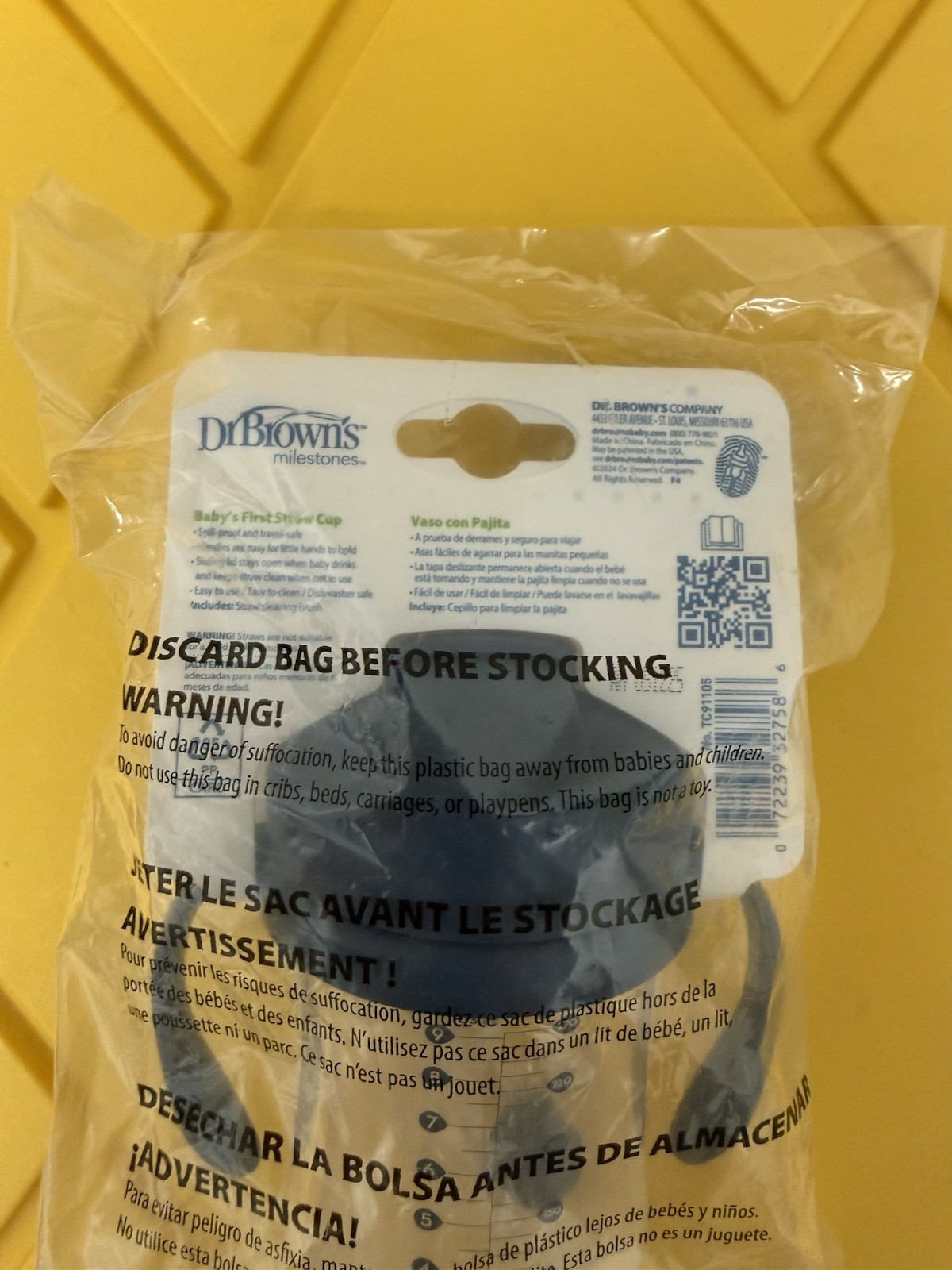 Dr. Brown's Milestones Baby First Straw Cup Sippy Cup 9oz Coral BPA Free