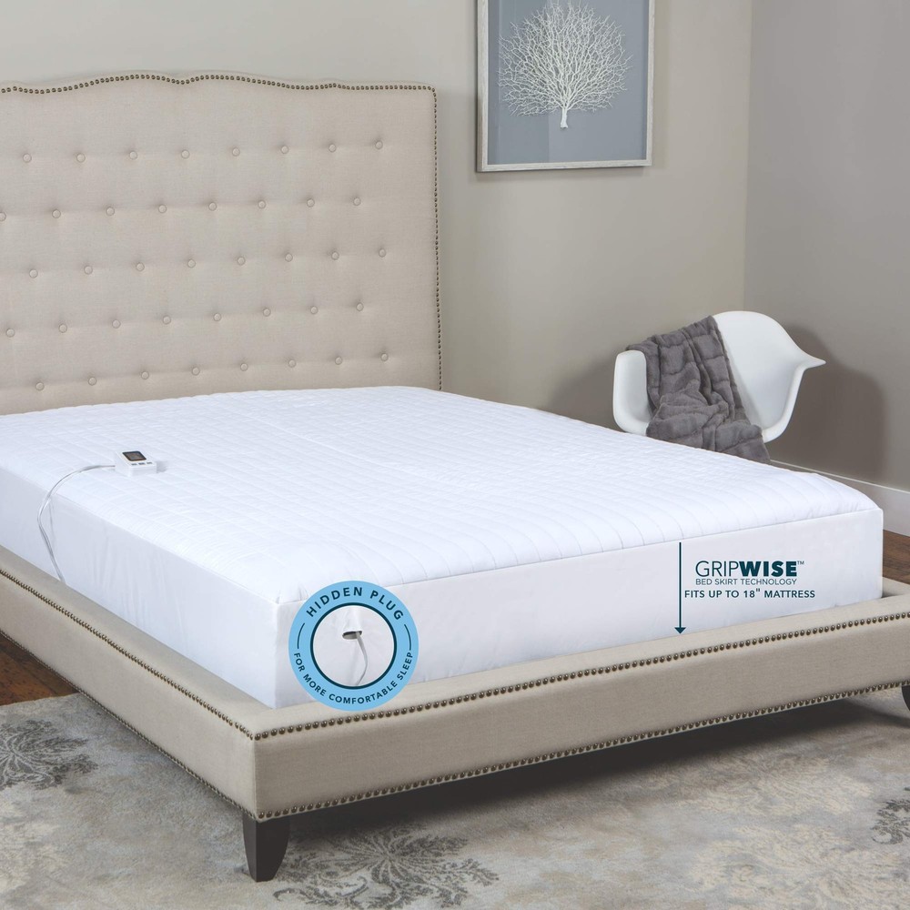SensorPEDIC Warming Digital Controller Electric Mattress Pad, Twin, White