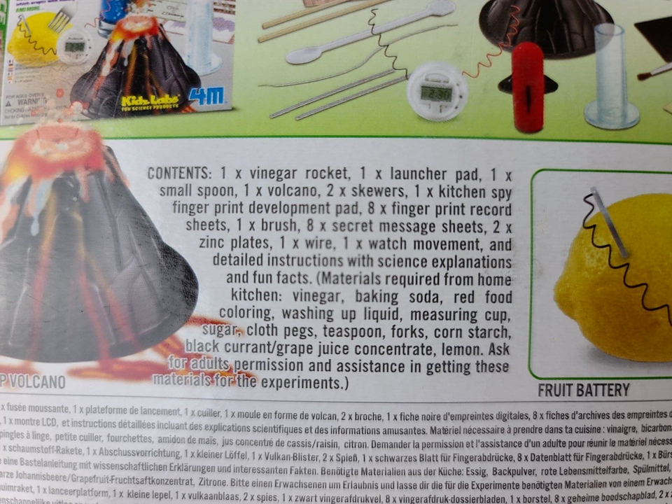 Kidz Labs 4M Kitchen Science Lab Kit Volcano Making, Rocket Launch Fun STEM