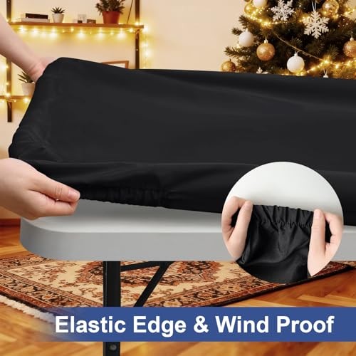 Rectangle Table Cloth Cover, Waterproof 72" x 30" (Rectangular) 1 Black