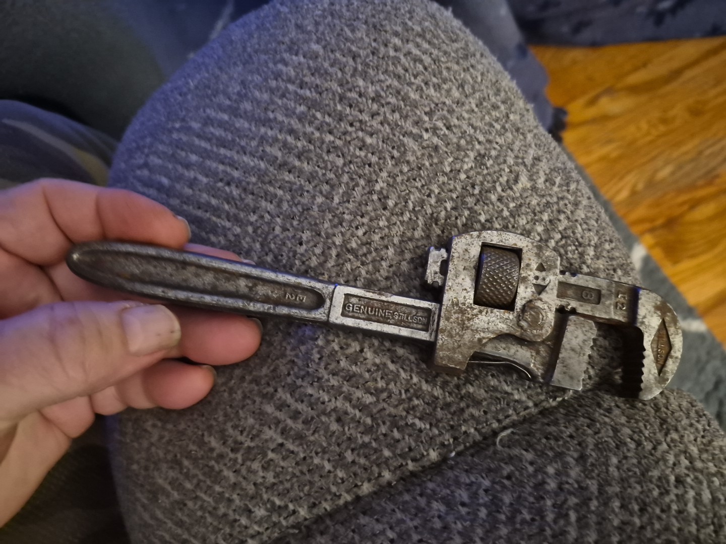 VINTAGE GENUINE 8" WALL WORTH STILLISON MONKEY PIPE WRENCH. MADE IN USA .