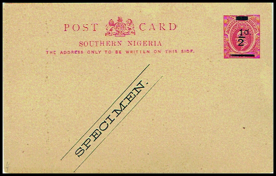 SOUTHERN NIGERIA SPECIMEN Overprint on  EDVII �d on 1d - 41552