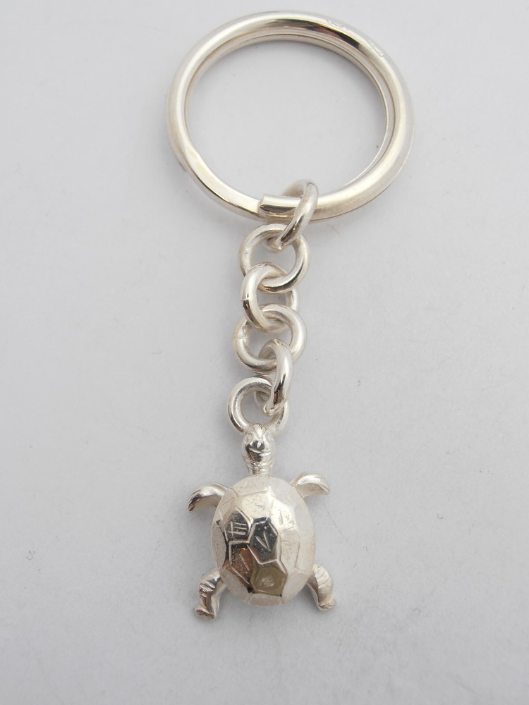 Turtle: 925 Silver Keychain - Reptile - Turtle