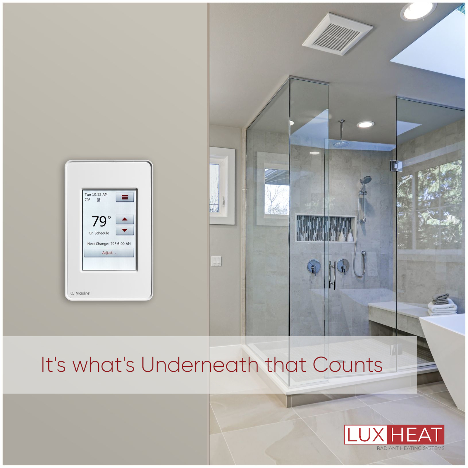 LuxHeat Mat Kit 120v (10-150sqft) Electric Radiant Floor Heating System Tile and