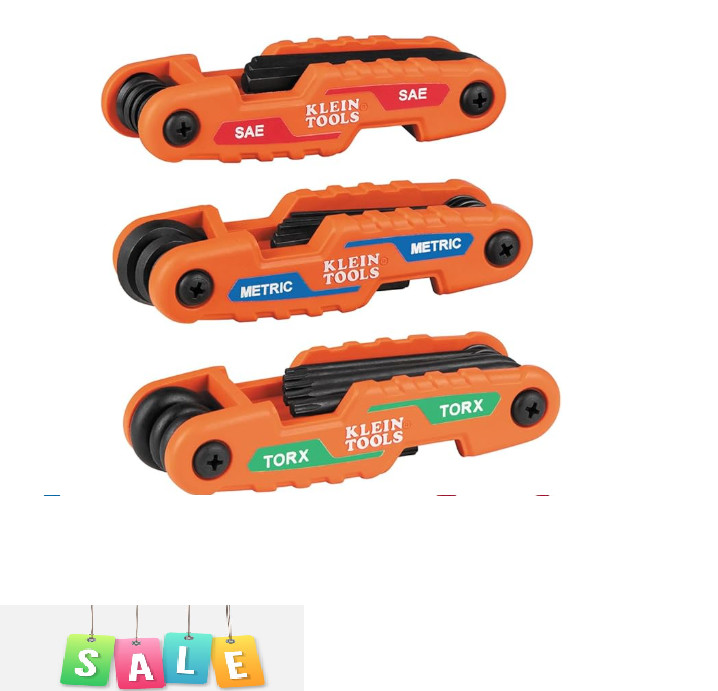 Klein Tools 70553 3-Piece Pro Folding Hex Key Set