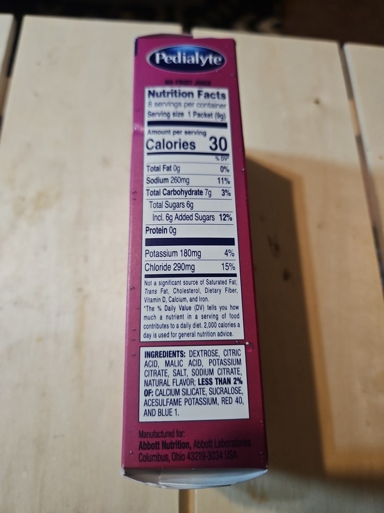 Pedialyte Fast Hydration Electrolyte Powder Packets Strawberry 8 Single-Serving