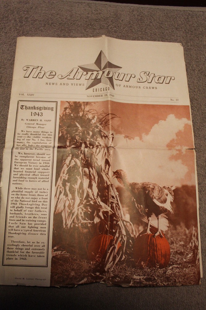 Original WW2 U.S. "The Armour Star" Newsletter for Armour Crews, November 1943 d